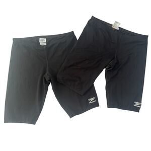 Speedo Men’s Endurance Black Jammers swimsuit size 32 Lot Of 2 Excellent